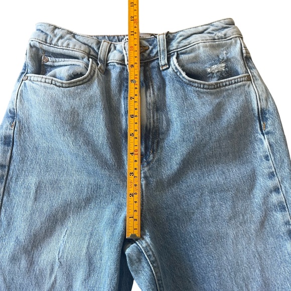 Zara Slim Flare Split Leg Denim Jeans - Picture 7 of 9
